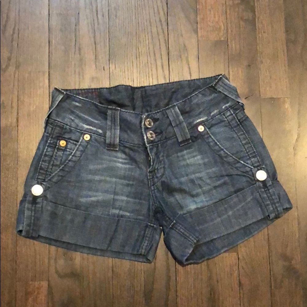 True religion denim shorts